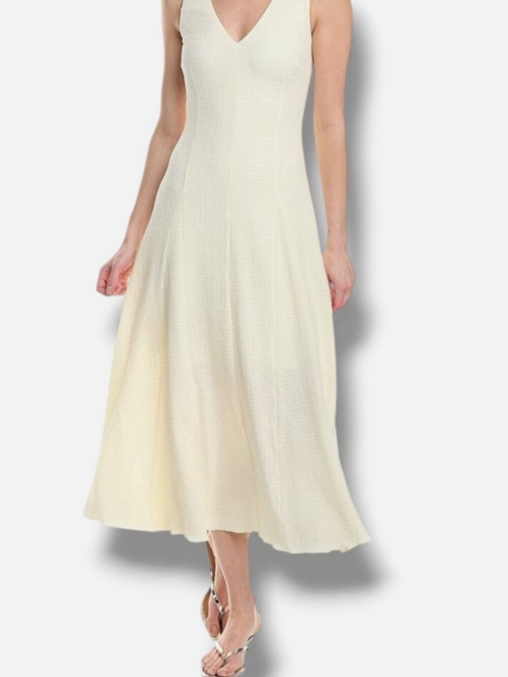 Rag & Bone Women's Yellow Lou V-Neck Midi Dress Size S